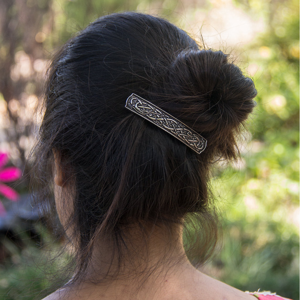 Oberon Design Hair Clip, Barrette, Hair Accessory, Celtic Bar, 80mm