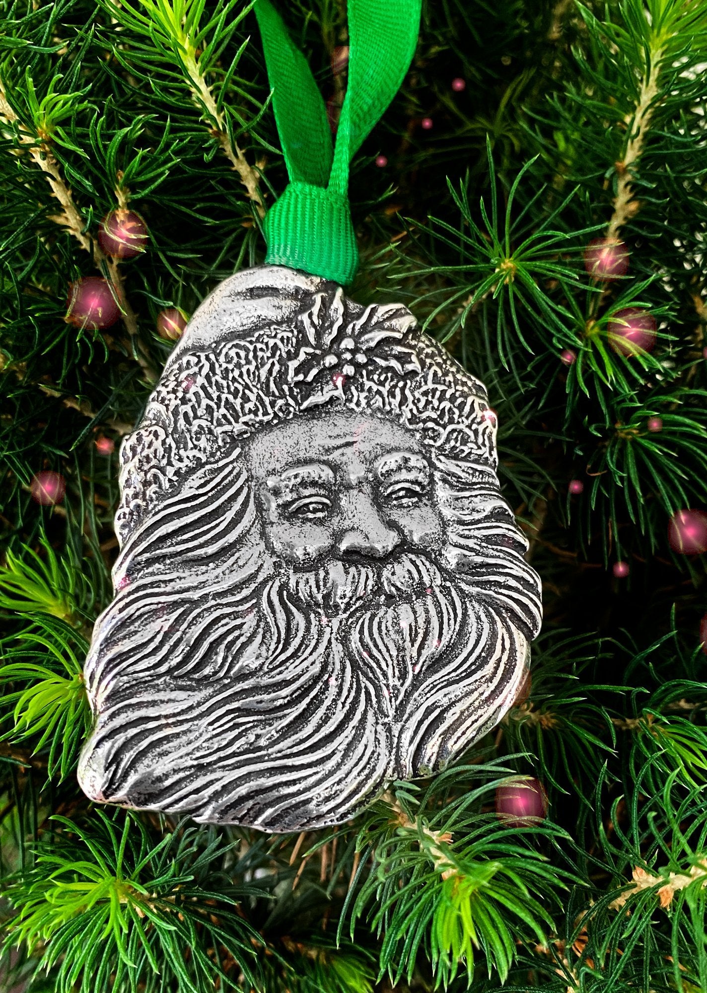 Jolly Santa Collectable Christmas Tree Ornament, hand made in the USA
