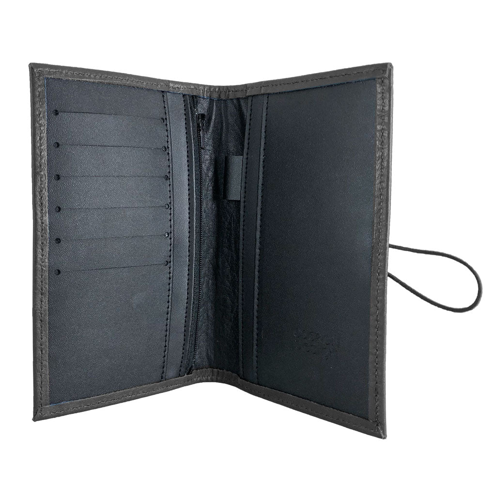Oberon Design Premium Leather Women's Wallet, Black Interior
