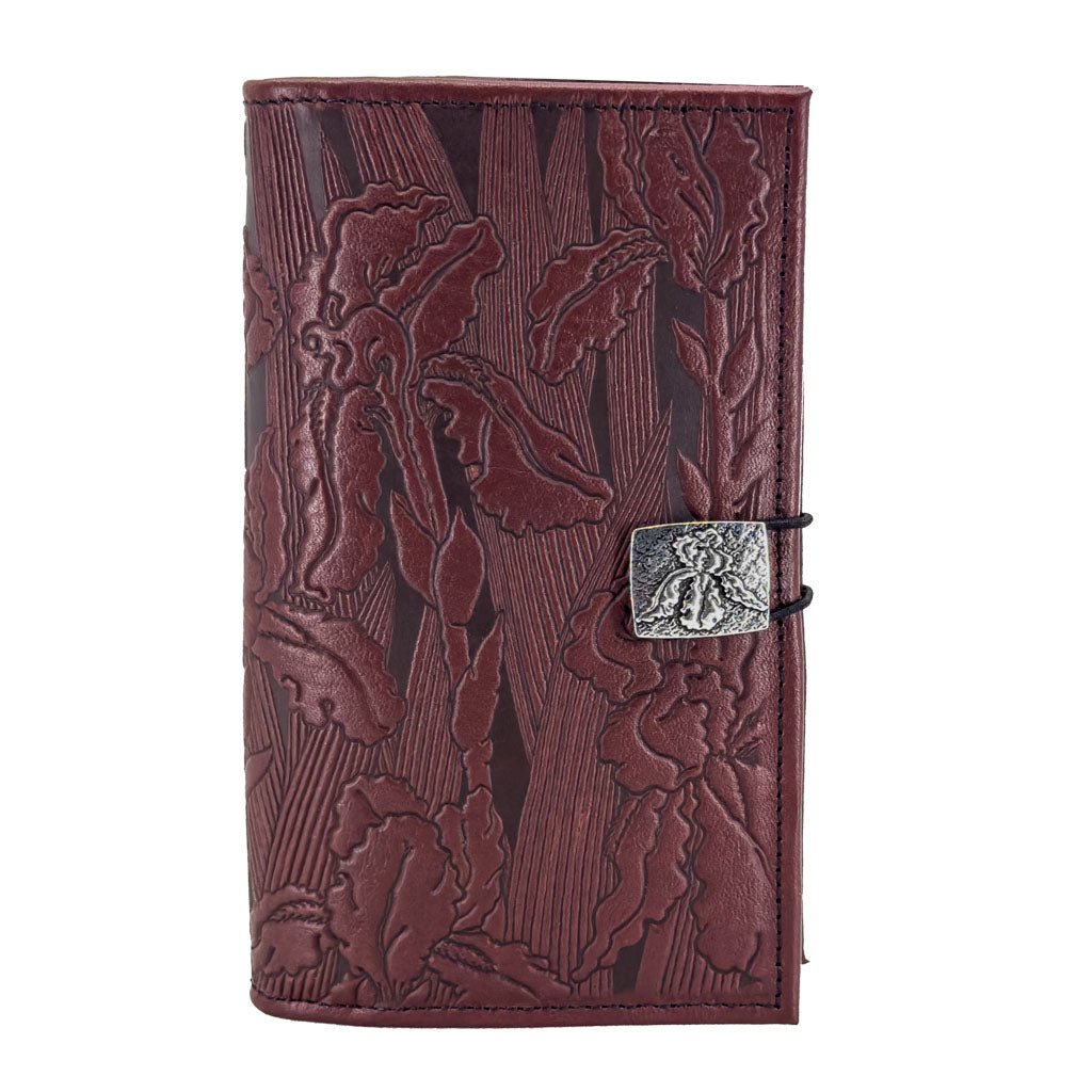 Oberon Design Premium Leather Women's Wallet, Iris, Wine