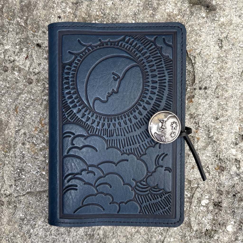 Leather Refillable Journal Notebook, Moon